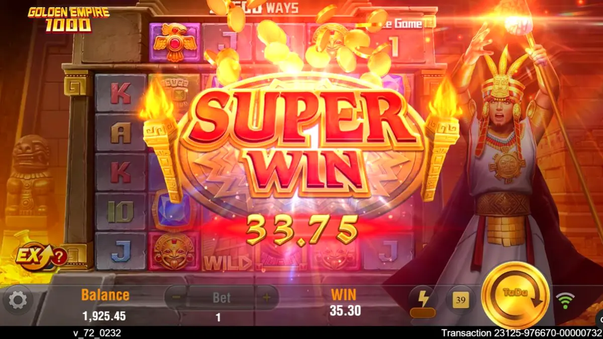 Pemandangan kuil kuno Mesoamerika dalam slot Golden Empire 1000