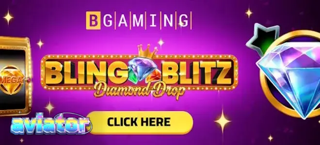 Tampilan visual slot Bling Blitz Diamond Drop dengan latar belakang gelap dan simbol berlian yang berkilau.